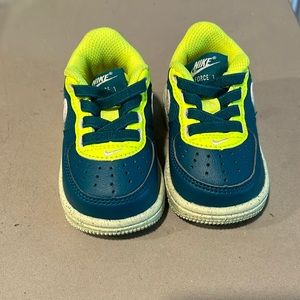 Blue and Green Nike Air Force 2c
